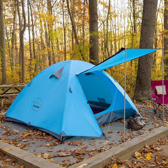 KAZOO Waterproof Backpacking Tent 2/3 Person Lightweight Camping Tents 2/3 People Hiking Tents Aluminum Frame Double Layer