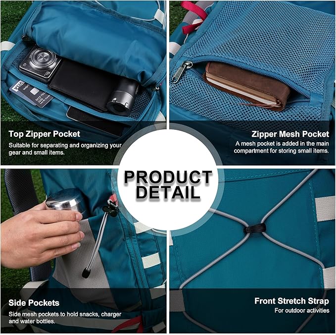 MOUNTAINTOP Hiking Backpack 35L Travel Backpack Lightweight Daypack for Men&Women Outdoor Camping