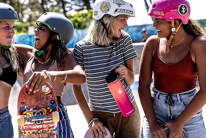 HYDRO CELL Stainless Steel Insulated Water Bottle with Straw - For Cold & Hot Drinks - Metal Vacuum Flask with Screw Cap and Modern Leakproof Sport Thermos for Adults (Coral/Punch 18oz)