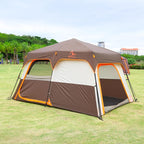 KTT Instant Tent 6 Person(B),Large Family Cabin Tents,Automatic Tent Build Quickly in 60S,2 Rooms,2 Top Windows,3 Doors and 3 Windows with Mesh,Waterproof,Big Tents for Outdoor,Picnic,Camping.