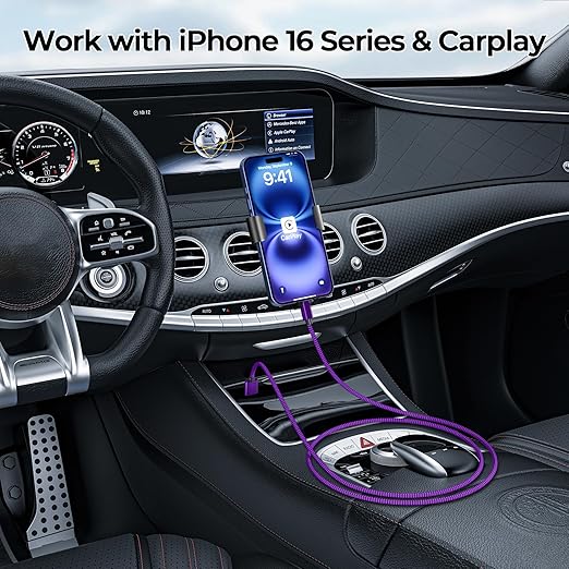 Basesailor for iPhone 17 16 Pro Max Charger Cord,USB to USB C Cable,Type C Charging Power Cord for Apple 17e 15 iPad 10 Air 4 5,Samsung Galaxy S26 S25 S24 S23,Purple,2Pack 3.3FT(1M)