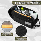 PAVILIA Extra Large Tactical Toiletry Bag for Men, Travel Hygiene Bag, Military Gear Dopp Kit, Molle Accessories Pouch, Shaving Grooming Essentials Gym Bathroom Shower Toiletries Tool EDC, Black XL