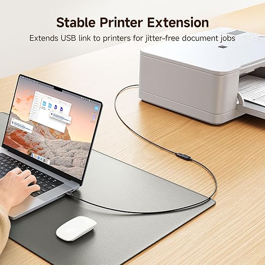 Cable Matters 2-Pack Short USB Extension Cable - 3ft, Male to Female USB Extender Cable, USB2.0 Extension Cord, 480Mbps, Black