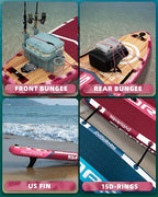 11'6×35" Super Wide Inflatable Stand Up Paddle Board, Ultra Stable SUP Board for Adults, 450lb Capacity with Shoulder Strap, 100L Backpack, Removable US Fin, Floating Paddle, Safety Leash