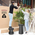 ALEVMOOM Upgraded Collapsible Stool with Cushion & Carry Bag, 500lbs Max Weight Portable Telescoping Stool, More Sturdy Lightweight Retractable Seat Folding Chair for Camping & Outdoors