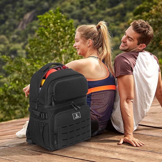 Insulated Double Deck Cooler Backpack for Men Women, 36 Cans Large Leakproof Cooler Bag for Camping, Hiking, Picnic, Fishing, Beach, Travel