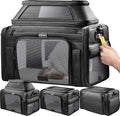 Top-Expandable Pet Carrier with Treat & Pet Window,18x13x9.5 Inch Southwest Frontier Airline Approved,Soft-Sided Dog Carrier for Small Dogs and Cats,Travel Cat Carrier with Locking Safety Zippers