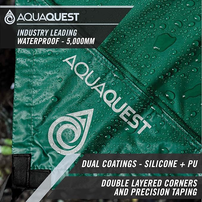 AquaQuest Safari Tarp – Lightweight Waterproof (5,000mm) Seam-Taped Ripstop Rain Fly for Backpacking, Thru-Hiking & Hammock Camping