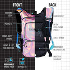 Sojourner Hydration Pack, Hydration Backpack - Water Backpack with 2l Hydration Bladder, Festival Essential - Rave Hydration Pack Hydropack Hydro for Hiking, Running, Biking, Festival Gear