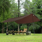 FREE SOLDIER Camping Tarp Waterproof Portable Multifunctional Outdoor Traveling Awning Backpacking Shelter Rain Tarp (Taupe 10×10.5ft)