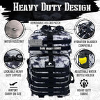 AMERICANPHOENIX 45L Elite Tactical Backpack | 3X Stronger Work & Military Backpack | Water Resistant and Heavy Duty | 3 Day MOLLE Bug Out Bag (Black Ice)