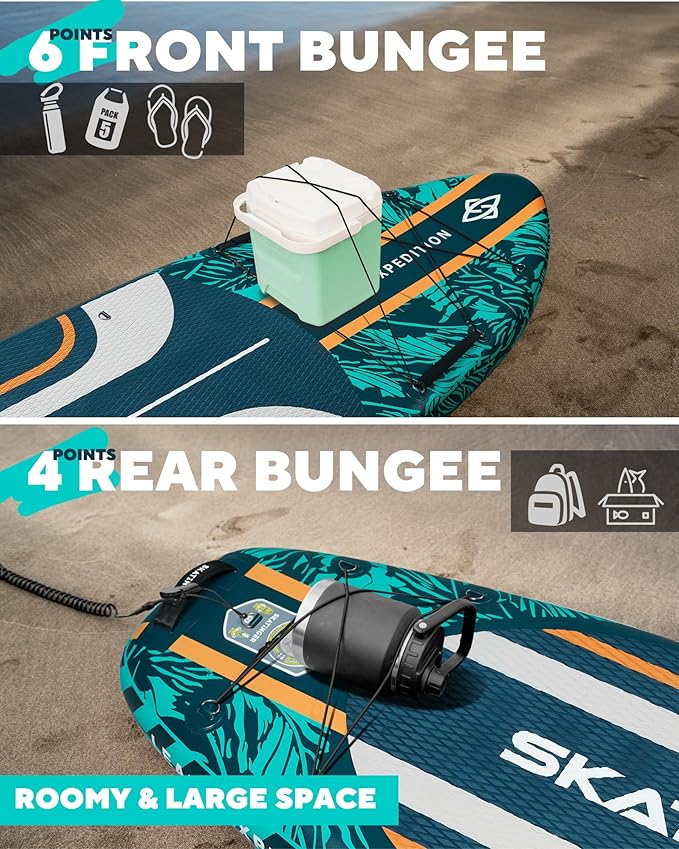 11'6×35" Super Wide Inflatable Paddle Board, Ultra Stable Stand Up Paddleboards for 450lb/3 People/Family/Big Size, Shoulder Strap, 5 Handles, 100L Backpack, All-Round Sup Board, US Fin