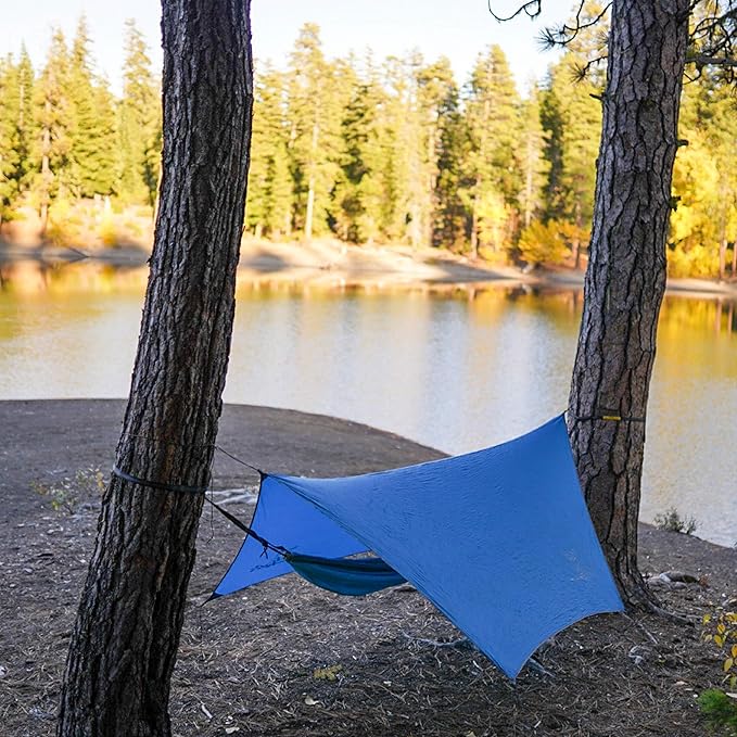 Wise Owl Outfitters Hammock Rain Fly – Waterproof Camping Tarp Cover with Tent Stakes & Carry Bag, Ultralight Shelter for Backpacking & Outdoor Shade