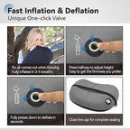 MARCHWAY Ultralight Inflatable Camping Pillow with Soft Washable Cover, Compact Compressible Portable Travel Air Pillow for Outdoor Camp, Sport, Hiking, Backpacking Sleep (Black)