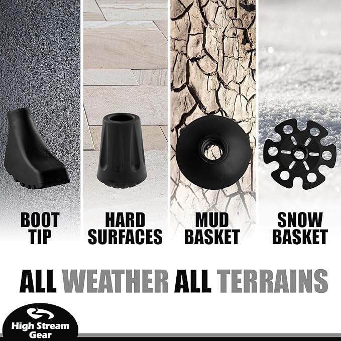 Walking Sticks for Men & Women - 14.5" Foldable Hiking Poles for Backpacking, Exercising and Traveling, Set of 2 Aluminum Nordic Collapsible Trekking Poles