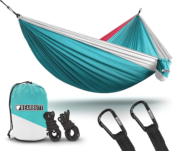 Bear Butt 2 Person Portable Hammock - Backpacking to Camping - Double Hammock for Travel & Outdoor