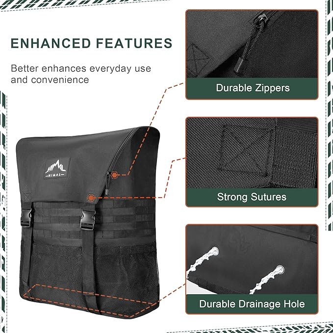 Himal Outdoors Spare Tire Trash Bag, Spare Tire Storage Bag,SUV Trunk Organizer for Outdoor Off-Road Recovery Gear,Black