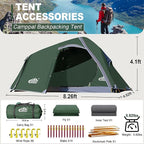 1 Person Backpacking Tent Waterproof Windproof Single Person Tent Lighweight Compact One Person Tent for Camping, Hiking