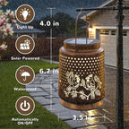 Cardinal Solar Lantern for Garden Outdoor Decor – Hanging Metal Light Decoration for Patio, Yard, Lawn, Pathway, Backyard – Birthday Gift for Mom, Women, Grandma