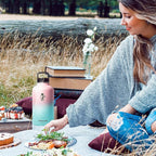 64 oz Water Bottle Insulated with Straw&3 Lids, Coolflask Half Gallon Water Jug Galaxy Large Metal Stainless Steel Vacuum flask for Gym, Sports and Travel, Keep Cold 48H Hot 24H, Blooming Cherry