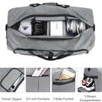 120L Travel Duffle Bag for Men, Large Foldable Duffel Bag for Travel with Shoe Compartment Overnight Weekender Bag Gym Bag for Men Women Waterproof & Tear Resistant (Gray, 120L)