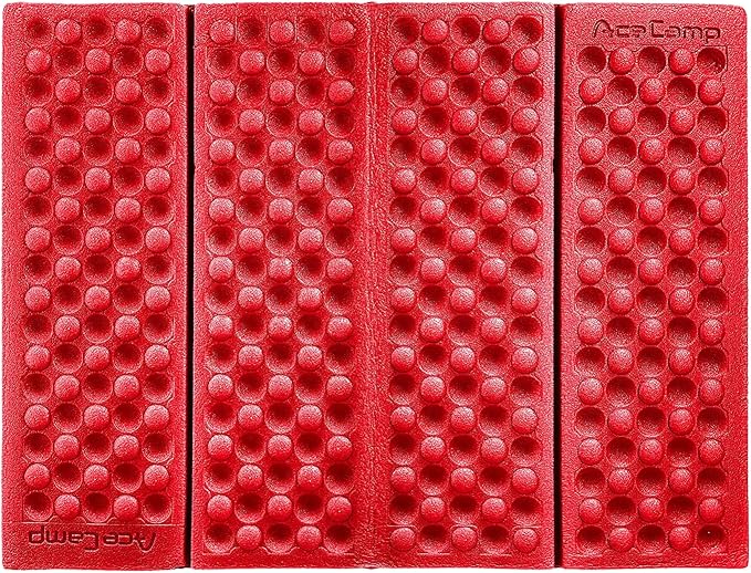 AceCamp 3940 Portable Lightweight Mini Waterproof Folding Mat, Foam Sitting Pad for Outdoor Activities, Foldable Kneeling and Seat Cushion for Comfort, Red