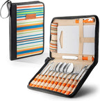 Camping Silverware Kit Cutlery Organizer Utensil Picnic Set 12 Piece Mess Kit - Stainless Steel Spoon Butter & Serrated Knife Wine Opener Fork Napkin Hiking Camp Kitchen BBQ’s (4 Person 20 Piece Set)