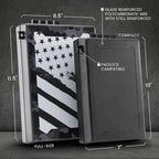 STOPBOX Gun Safe Alternative - Tactical Handgun Storage, Instant Access Portable Gun Case, TSA Compliant Gun Lock Box for Quick Handgun Access | FLAG CAMO + BLACK (2 Pack) | Full + Compact
