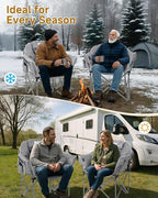 Slsy Heated Camping Chair Oversized, Outdoor Portable Heated Folding Chair, Heavy Duty 500 lbs Support, Padded Seat for Outdoor Sports, Camping, Patio, and Picnics