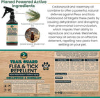 Trail Guard Natural Extra Strength Insect, Flea and Tick Spray for Dogs, Cats, People & Home (16oz, Cedarwood & Rosemary)