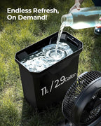 Koonie 10 Inch Camping Misting Fan 11L Tank, 20000mAh Cooling Battery Floor Fan with Remote, 4 Timers, 4 Speeds, 3 Mist Modes, 45°/90° Oscillation, 10° Tilt, Portable for Outdoors Patios, Travel