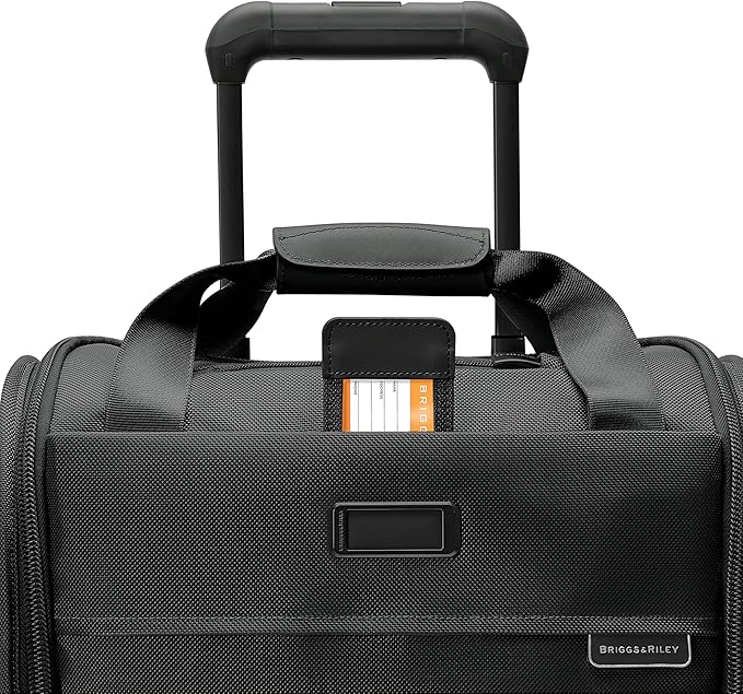 Briggs & Riley Cabin Spinner - Carry On Luggage for Travel, Suitcases with Wheels, Softside Rolling Bag for Men & Women, Fits Under Plane Seat, Interlocking Handle - Baseline Collection, Black