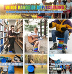 2025 2PCS Upgraded Collapsible Stool Thickened Set, Portable Stool Folding Stools, Foldable Chair for Camping Fishing Hiking BBQ and Outdoor Activities - Max 500lbs (Rainbow)