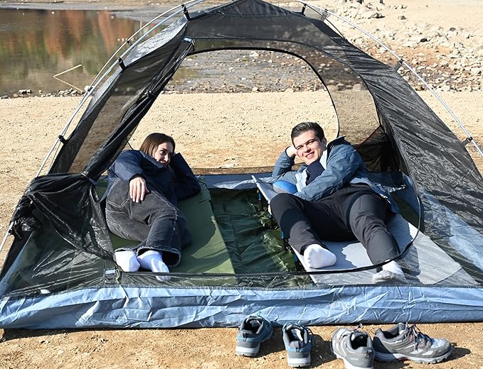 MARCHWAY Ultralight Folding Tent Camping Cot Bed, Portable Compact for Outdoor Travel, Base Camp, Hiking, Mountaineering, Lightweight Backpacking (Grey)