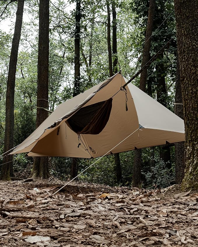 OneTigris Proteus Camping Tarp, Versatile Waterproof Lightweight Tarp Shelter with Doors, Extra Large 20.1ft x 9.2ft, Ideal for Camping, Hiking, Backpacking, Tent, Bushcraft