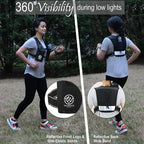 Running Hydration Vest | Mens & WomensRunning Vest | Reflective Vest Running | 7 Pocket Storage with 17oz Flask |Secure Phone Holder | Adjustable Lightweight Black Neoprene.