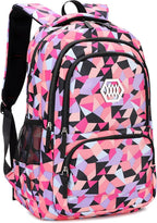 Bansusu Geometric Print Kids Backpack for Girls Boys School Bag Bookbags