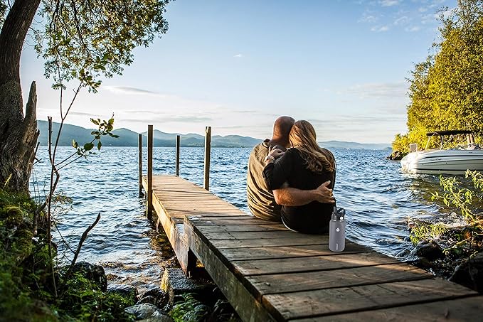 SENDESTAR Stainless Steel Water Bottle, Wide Mouth 32 oz Water Bottle with Straw Lid, Spout Lid, Double Wall Vacuum Insulated Leak Proof, Keeps Liquids Hot or Cold (Gray)