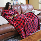 Solaris Wearable Blanket with Sleeves for Adults, Softness Comfort Warmth Fleece Gift for Women Men, Snuggy Body Throw TV Blanket for Home Office Lounge, Gift for Your Lover