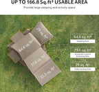 Naturehike Village Instant Tent, 4 Person 8 Person Camping Tent with Full Rainfly, Waterproof Large Cabin Tents for Car Camping