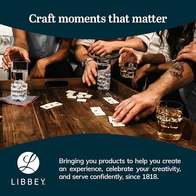 Libbey Swerve Drinking Glasses Set of 16, Chip-Resistant Tumbler and Rocks Glass Cups Set, Fun, Edgy Everyday Drinking Glasses for Special Events
