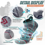 ANTSANG 6 Pairs Merino Wool Ankle Hiking Running Socks Compression Thick Cushion Breathable No Show Socks for Men Women