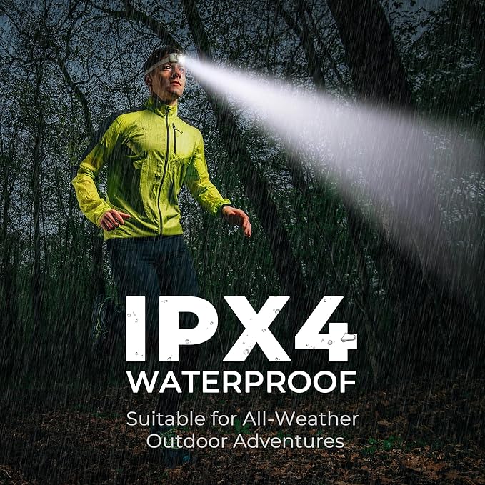 Rechargeable Headlamp Flashlight,Super Bright LED Head Torches,Sensor Control, 6 Light Settings, IPX5 Waterproof & Lightweight, Ideal for Camping, Running & Hiking Outdoor (2, Beige)