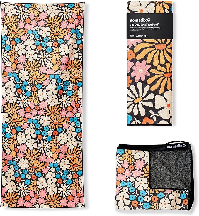 Nomadix Original Towel - Perfect for Beach, Pool, Travel, Camping, Yoga - Made with Recycled Materials - Super Absorbent - Sand Resistant - Hula Multi - 72.5x30
