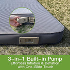 4" Ultra-Thick Self-Inflating Sleeping Pad with 3-in-1 Rechargeable Pump, Air Adjustable Foam Camping Mattress, 9.5R Heavy-Duty Double Sleeping Pad for Car, Truck, Van, Rooftop Tent – 4-Season Use