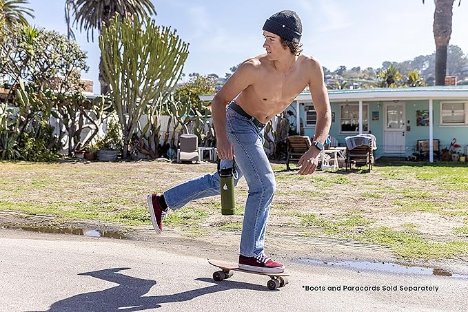 HYDRO CELL Stainless Steel Insulated Water Bottle with Straw - For Cold & Hot Drinks - Metal Vacuum Flask with Screw Cap and Modern Leakproof Sport Thermos for Adults (Army 24oz)