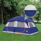 CAMPROS CP Camping Tent 10 Person Family Cabin Tent, 2 Room Water Resistant Waterproof Tent with Top Rainfly, 4 Large Mesh Windows, Double Layer, Easy Set Up, Portable with Carry Bag, 16ft x 9ft x72in