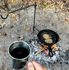 BATTLBOX Bushcraft Grill Set, Steel Campfire Cooking Grate Swivel Grill For Outdoor BBQ Open Fire, Packable Campfire Cook Set, Heavy Duty Open Fire Swivel Camping Cooktop, Canvas Bag