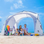 12x12ft Beach Tent Sun Shelter | Perfect for Beach Camping or Backyard Fun | Lightweight Beach Shade Design Provides Easy Setup & UPF50+ Protection | Your Family's Perfect Beach Canopy Tent