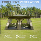 Vidalido Tents，6-8 Person Camping Tent with Extended Vestibule，2 Room Weather Resistant Family Tents，Easy Install Waterproof Outdoor Tent for Backpacking and Camping Hiking